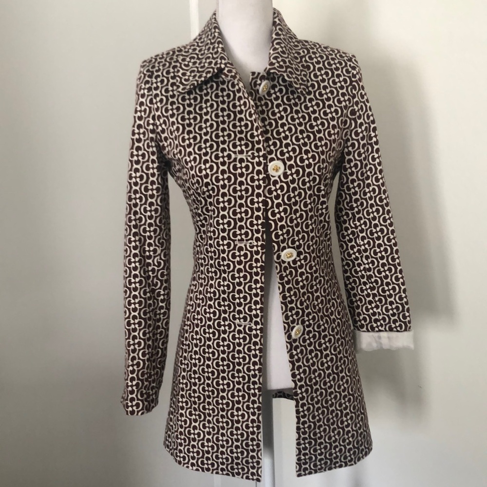 Skirtin Around Geometric Print Jacket Size 0